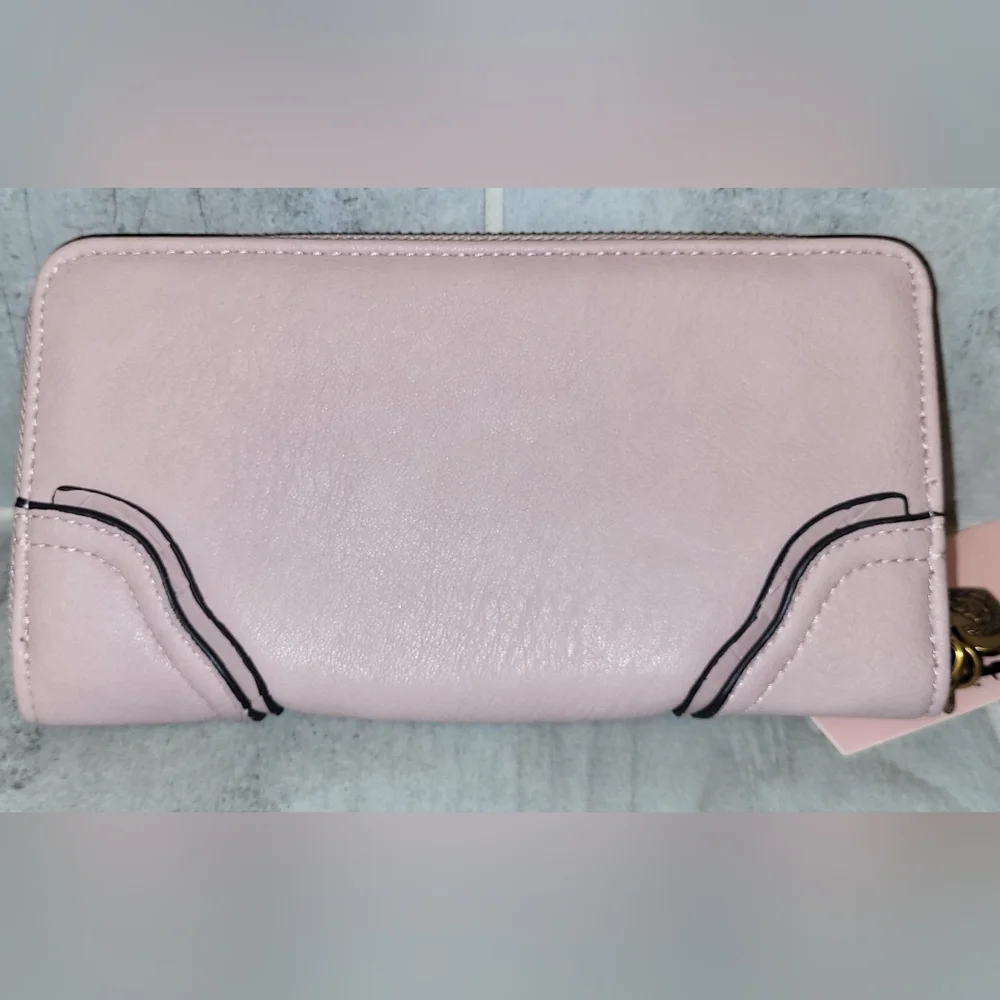 Juicy Couture Dusty Blush Pink, Romance Gusset Large Zipper Wallet - NWT
